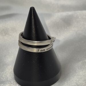 Sterling Silver Engraved I AM Enough, I Am Worthy... Ring Size 8